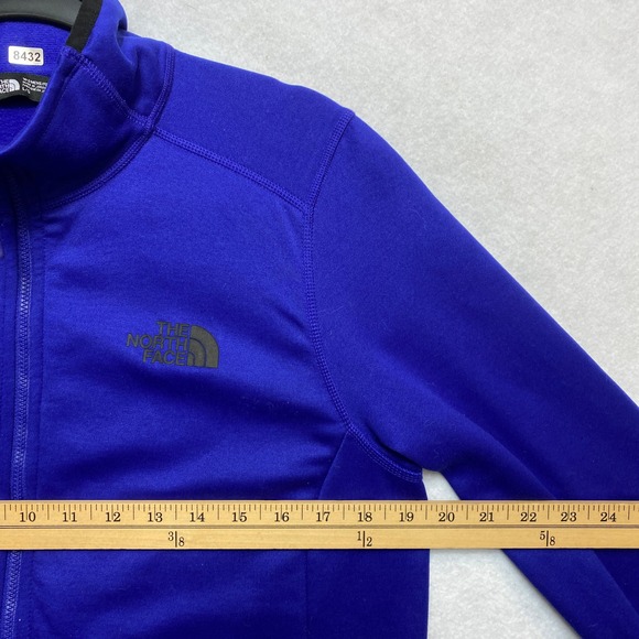 The North Face Fleece Jacket Womens Large Electric Blue Logo Full Zip - Picture 9 of 10